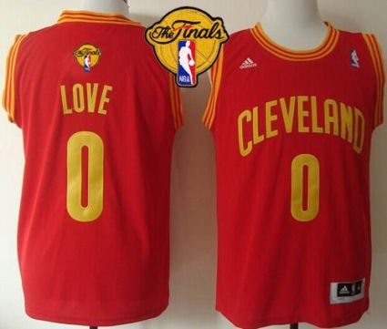 Cavaliers #0 Kevin Love Red The Finals Patch Stitched Revolution 30 NBA Jersey