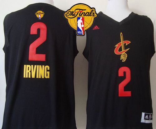 Cavaliers #2 Kyrie Irving Black New Fashion The Finals Patch Stitched NBA Jersey