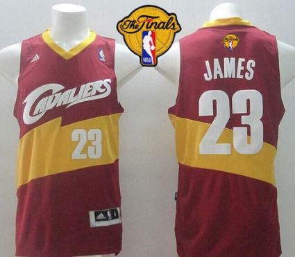 Cavaliers #23 LeBron James Red The Finals Patch Stitched Revolution 30 NBA Jersey