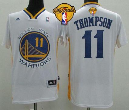 Warriors #11 Klay Thompson White Alternate The Finals Patch Stitched Revolution 30 NBA Jersey
