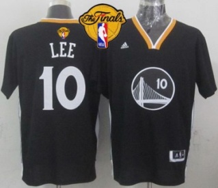 Warriors #10 David Lee Black New Alternate The Finals Patch Stitched NBA Jersey