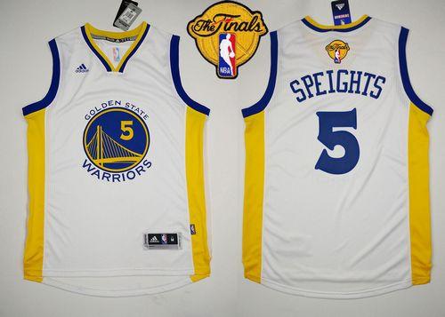 Warriors #5 Marreese Speights White The Finals Patch Stitched Revolution 30 NBA Jersey