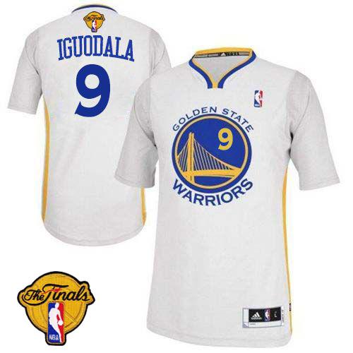 Warriors #9 Andre Iguodala White Alternate The Finals Patch Stitched Revolution 30 NBA Jersey