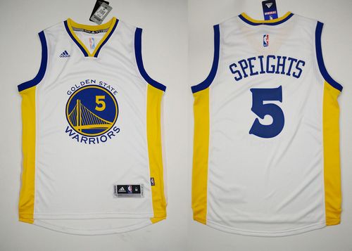 Warriors #5 Marreese Speights White Stitched Revolution 30 NBA Jersey