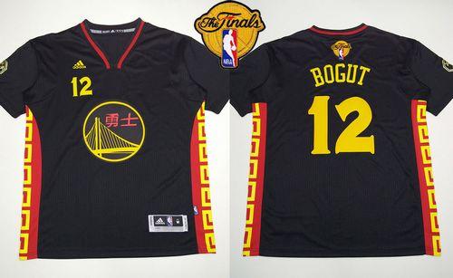 Warriors #12 Andrew Bogut Black Slate Chinese New Year The Finals Patch Stitched NBA Jersey