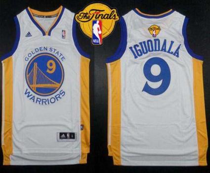 Warriors #9 Andre Iguodala White The Finals Patch Stitched Revolution 30 NBA Jersey