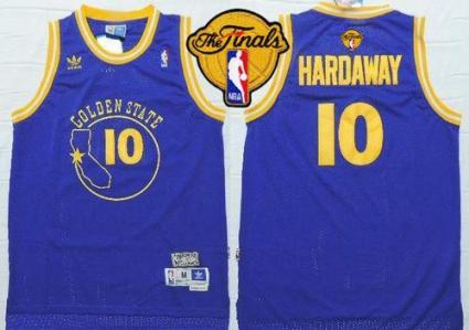 Warriors #10 Tim Hardaway Blue New Throwback The Finals Patch Stitched NBA Jersey