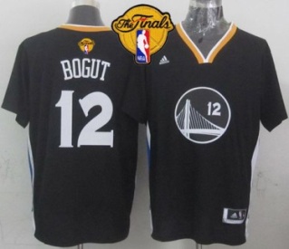 Warriors #12 Andrew Bogut Black New Alternate The Finals Patch Stitched NBA Jersey