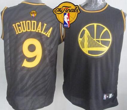 Warriors #9 Andre Iguodala Black Precious Metals Fashion The Finals Patch Stitched NBA Jersey