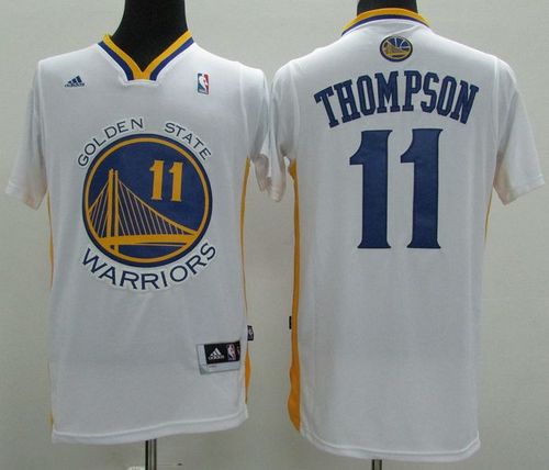 Warriors #11 Klay Thompson White Alternate Stitched Revolution 30 NBA Jersey