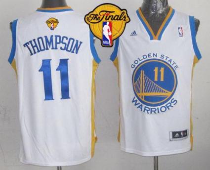 Warriors #11 Klay Thompson White The Finals Patch Stitched Revolution 30 NBA Jersey