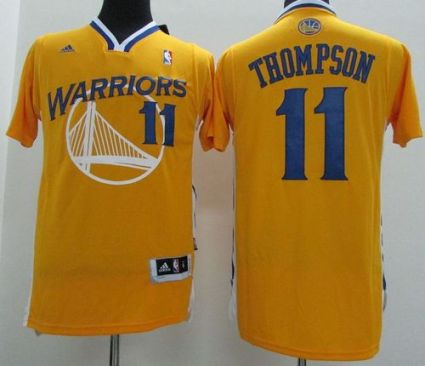 Warriors #11 Klay Thompson Gold Alternate Stitched Revolution 30 NBA Jersey