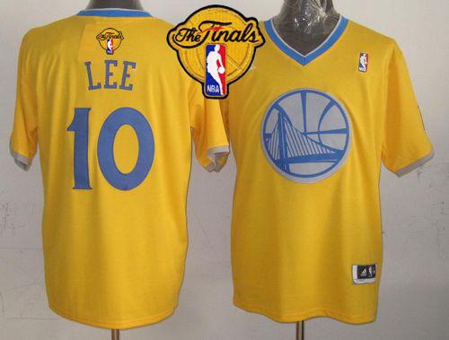 Warriors #10 David Lee Gold 2013 Christmas Day Swingman The Finals Patch Stitched NBA Jersey