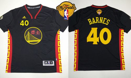 Warriors #40 Harrison Barnes Black Slate Chinese New Year The Finals Patch Stitched NBA Jersey