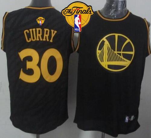 Warriors #30 Stephen Curry Black Precious Metals Fashion The Finals Patch Stitched NBA Jersey