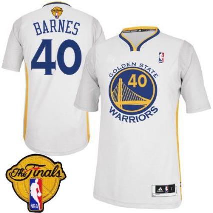 Warriors #40 Harrison Barnes White Alternate The Finals Patch Stitched Revolution 30 NBA Jersey