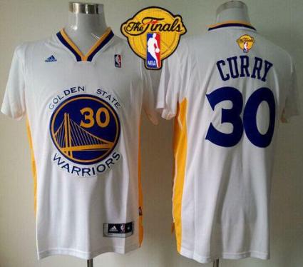 Warriors #30 Stephen Curry White Alternate The Finals Patch Stitched Revolution 30 NBA Jersey