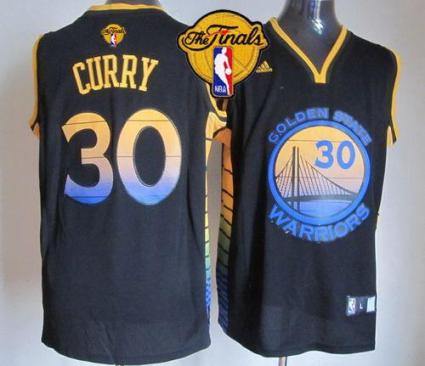 Warriors #30 Stephen Curry Black Vibe The Finals Patch Stitched NBA Jersey