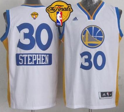 Warriors #30 Stephen Curry White 2014-15 Christmas Day The Finals Patch Stitched NBA Jersey