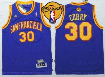 Warriors #30 Stephen Curry Blue Throwback San Francisco The Finals Patch Stitched NBA Jersey Warriors #30 Stephen Curry Blue Throwback San Francisco The Finals Patch Stitched NBA Jersey