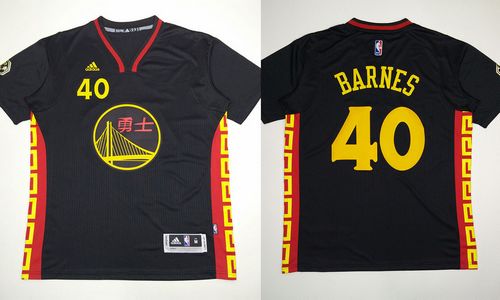 Warriors #40 Harrison Barnes Black Slate Chinese New Year Stitched NBA Jersey