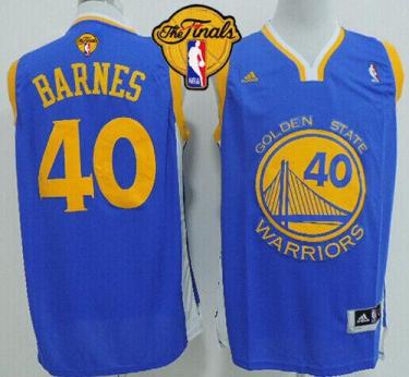 Warriors #40 Harrison Barnes Blue The Finals Patch Stitched Revolution 30 NBA Jersey