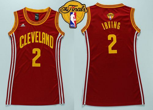 Women's Cavaliers #2 Kyrie Irving Red The Finals Patch Dress Stitched NBA Jersey