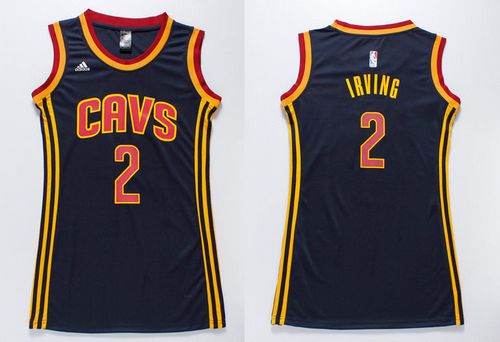 Women's Cavaliers #2 Kyrie Irving Navy Blue Dress Stitched NBA Jersey