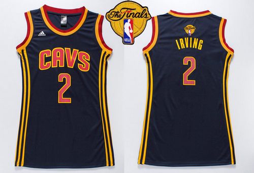 Women's Cavaliers #2 Kyrie Irving Navy Blue The Finals Patch Dress Stitched NBA Jersey