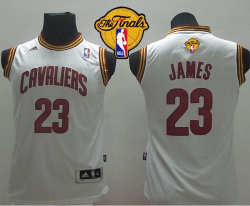 Youth Cavaliers #23 LeBron James White The Finals Patch NBA Jersey