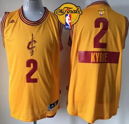 Youth Cavaliers #2 Kyrie Irving Gold 2014-15 Christmas Day The Finals Patch Stitched NBA Jersey