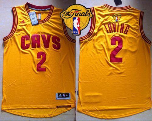 Youth Cavaliers #2 Kyrie Irving Gold The Finals Patch Stitched NBA Jersey