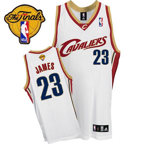 Youth Cavaliers #23 LeBron James White The Finals Patch Stitched NBA Jersey