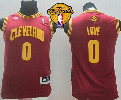 Youth Cavaliers #0 Kevin Love Red The Finals Patch Stitched NBA Jersey