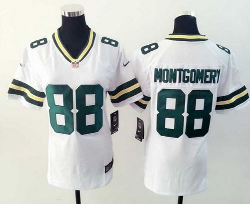 Women's Nike Packers #88 Ty Montgomery White Stitched NFL Elite Jersey