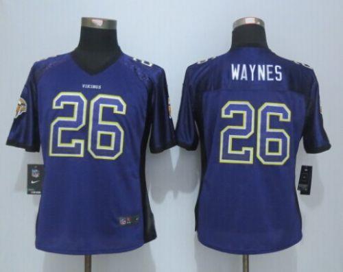 Women's Nike Vikings #26 Trae Waynes Purple Team Color Stitched NFL Elite Drift Fashion Jersey