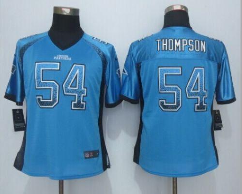 Women's Nike Panthers #54 Shaq Thompson Blue Alternate Stitched NFL Elite Drift Fashion Jersey