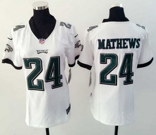 Women's Nike Eagles #24 Ryan Mathews White Stitched NFL New Elite Jersey