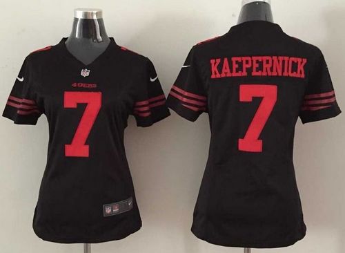 Women's Nike 49ers #7 Colin Kaepernick Black Alternate Stitched NFL Elite Jersey