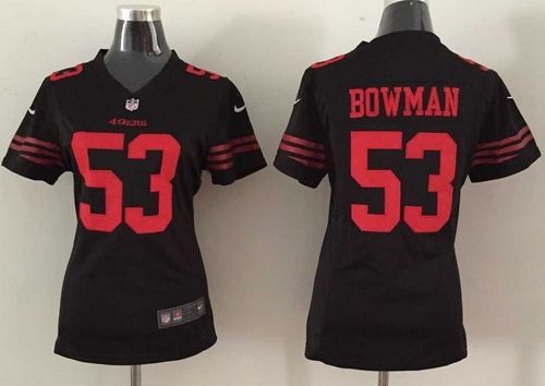 Women's Nike 49ers #53 NaVorro Bowman Black Alternate Stitched NFL Elite Jersey