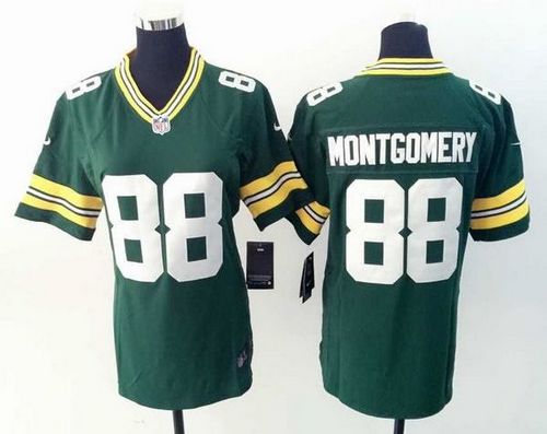 Women's Nike Packers #88 Ty Montgomery Green Team Color Stitched NFL Elite Jersey