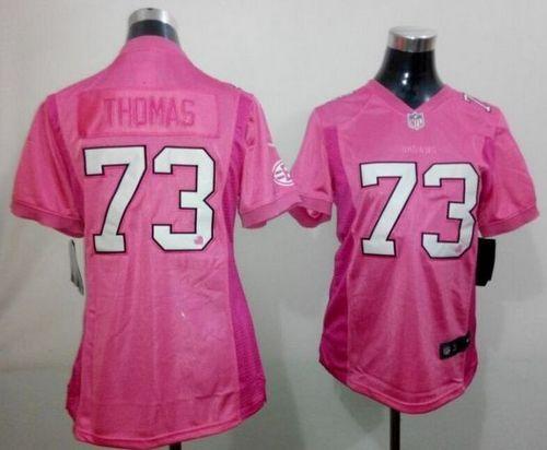 Women's Nike Browns #73 Joe Thomas Pink Be Luv'd Stitched NFL New Elite Jersey