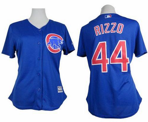 Women's Cubs #44 Anthony Rizzo Blue Alternate Stitched Baseball Jersey