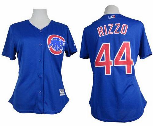 Women's Cubs #44 Anthony Rizzo Blue Alternate Stitched Baseball Jersey