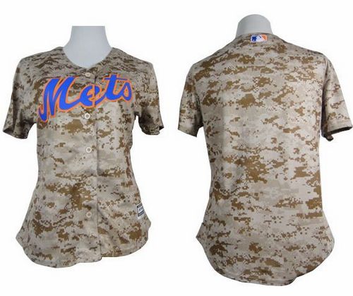 Women's Mets Blank Camo Fashion Stitched Baseball Jersey