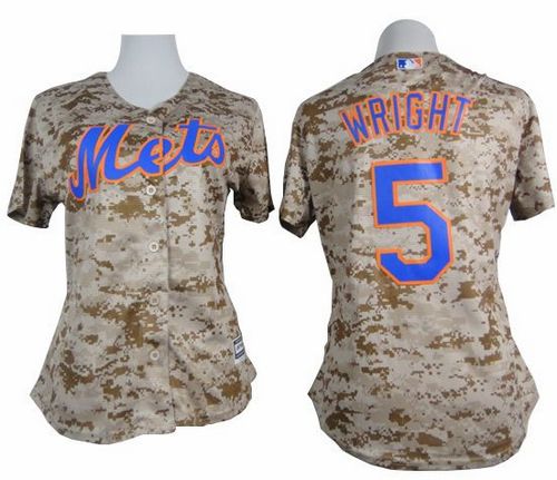 Women's Mets #5 David Wright Camo Fashion Stitched Baseball Jersey Women's Mets #5 David Wright Camo Fashion Stitched Baseball Jersey