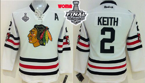 Women's Blackhawks #2 Duncan Keith White 2015 Winter Classic 2015 Stanley Cup Stitched NHL Jersey