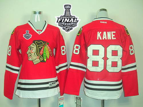 Women's Blackhawks #88 Patrick Kane Red Home 2015 Stanley Cup Stitched NHL Jersey