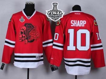 Blackhawks #10 Patrick Sharp Red(Red Skull) 2015 Stanley Cup Stitched NHL Jersey