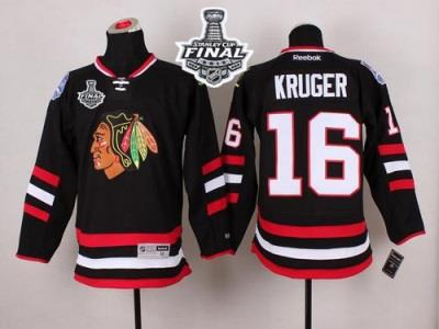 Blackhawks #16 Marcus Kruger Black 2014 Stadium Series 2015 Stanley Cup Stitched NHL Jersey